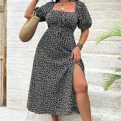Women's Floral Puff Sleeve Dress