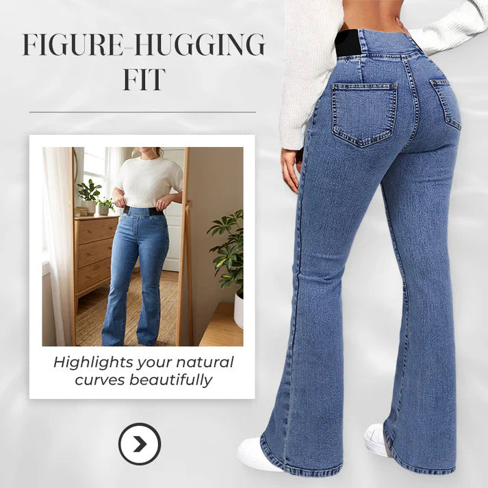 Women's High-Waist Stretch Flare Jeans