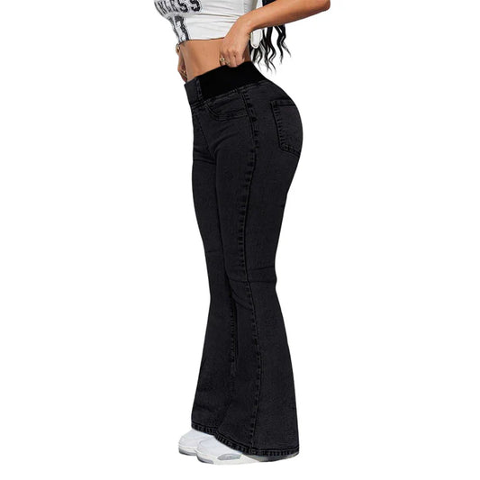 Women's High-Waist Stretch Flare Jeans
