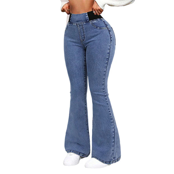 Women's High-Waist Stretch Flare Jeans