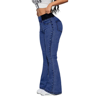 Women's High-Waist Stretch Flare Jeans
