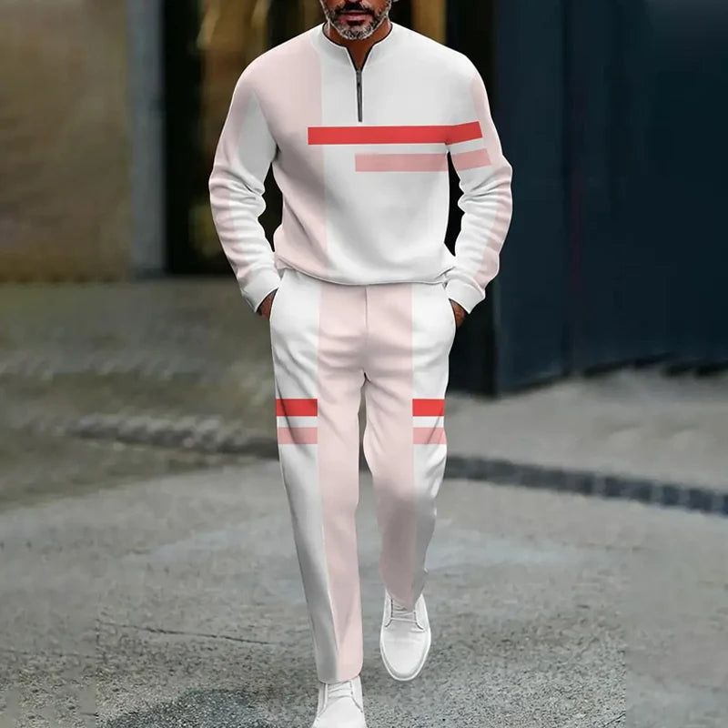 Colorblock Tracksuit Men's Half-Zip Color Block Tracksuit Set – Londyx