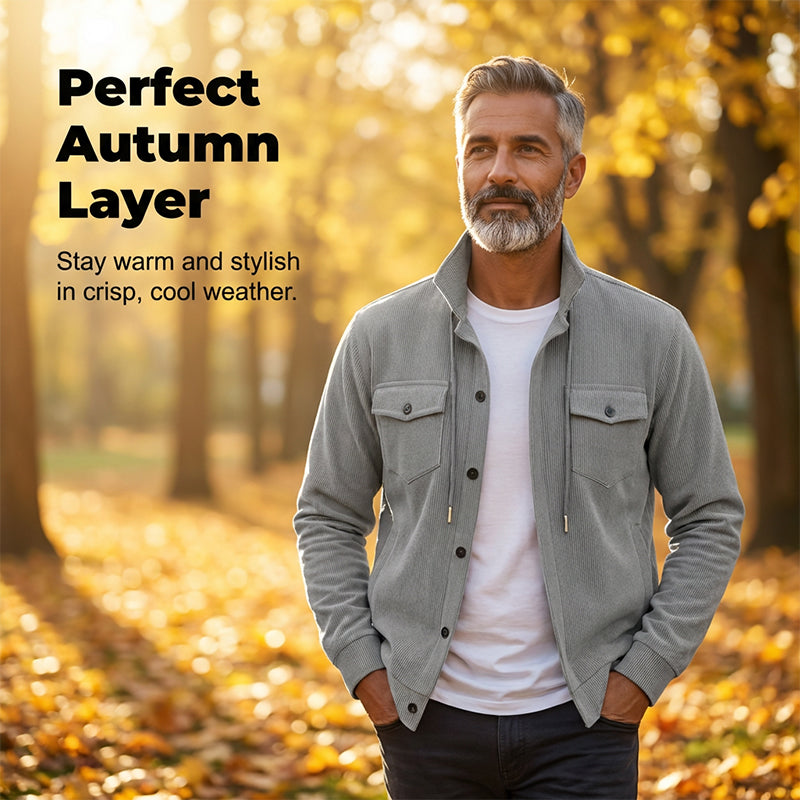 Men's Button-Front Collared Jacket