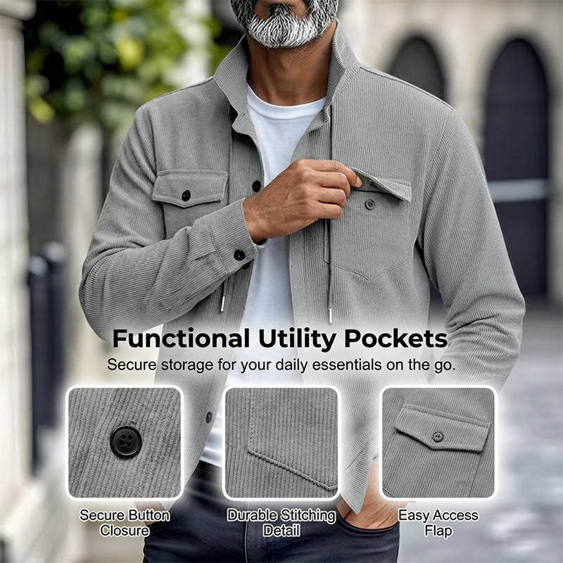 Men's Button-Front Collared Jacket