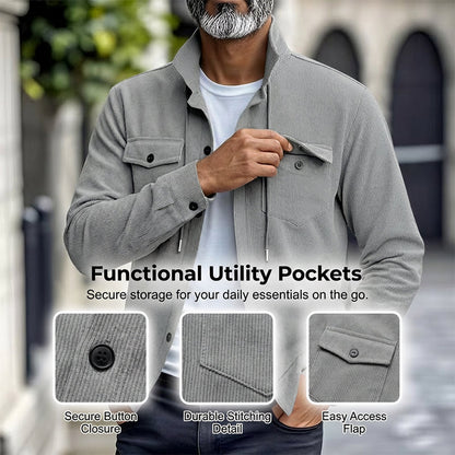 Men's Button-Front Collared Jacket