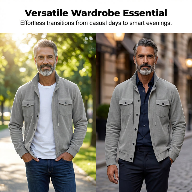 Men's Button-Front Collared Jacket