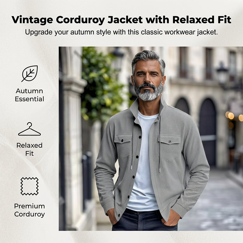 Men's Button-Front Collared Jacket