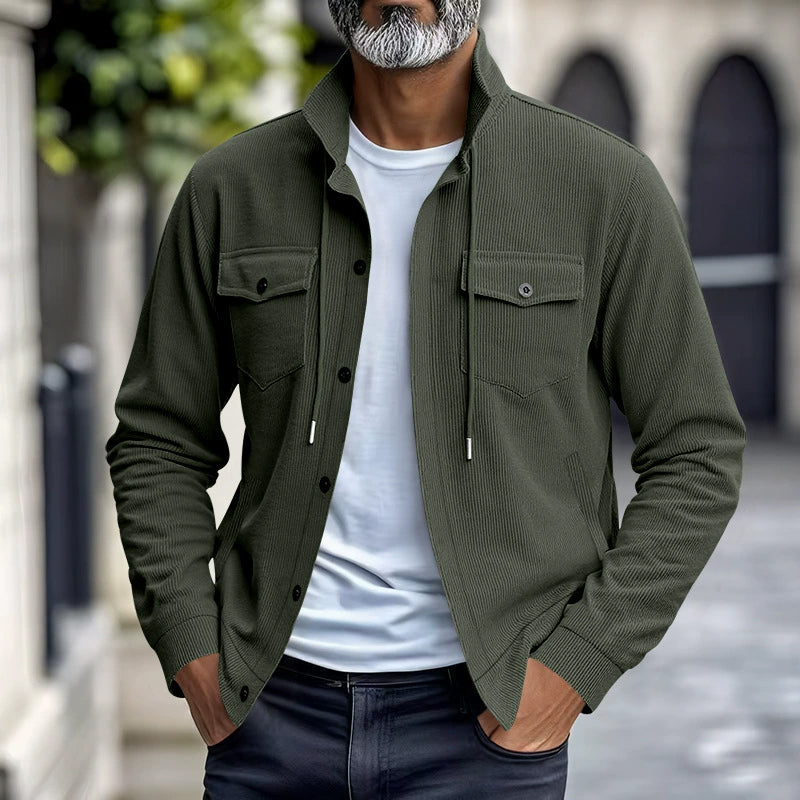 Men's Button-Front Collared Jacket