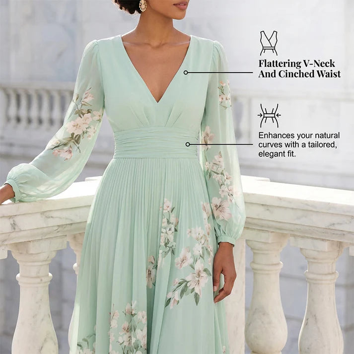 Women's Floral Chiffon Maxi Dress