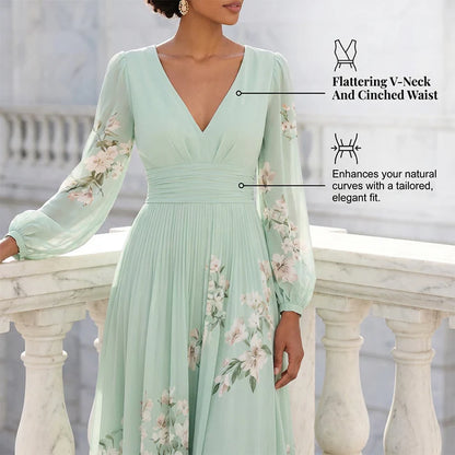 Women's Floral Chiffon Maxi Dress