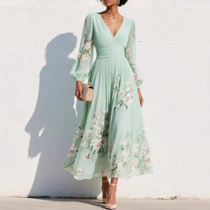 Women's Floral Chiffon Maxi Dress