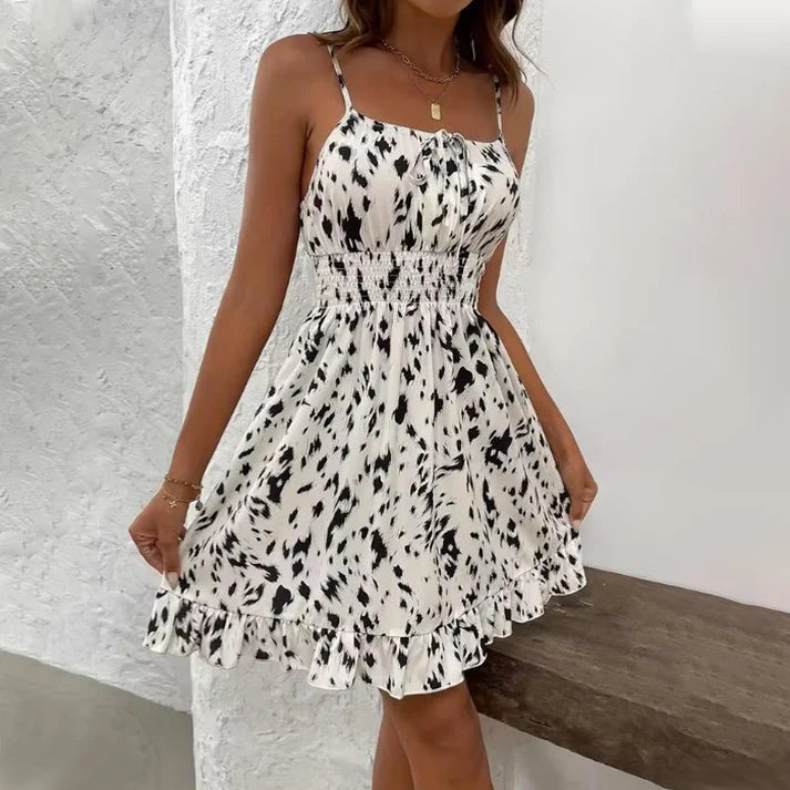 Women's Smocked Cami Ruffle Hem Dress