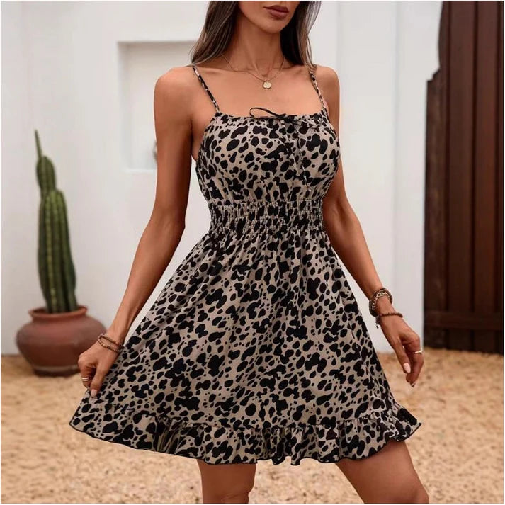 Women's Smocked Cami Ruffle Hem Dress