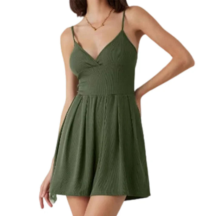 Women's V-Neck Skort Romper