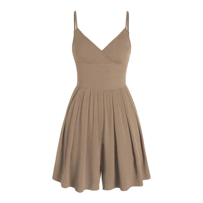 Women's V-Neck Skort Romper