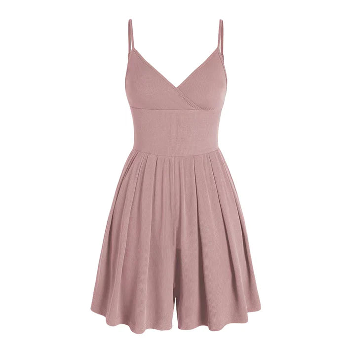 Women's V-Neck Skort Romper