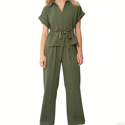 Women's Drawstring Waist Lounge Set