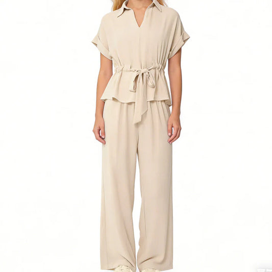 Women's Drawstring Waist Lounge Set