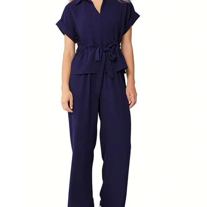 Women's Drawstring Waist Lounge Set