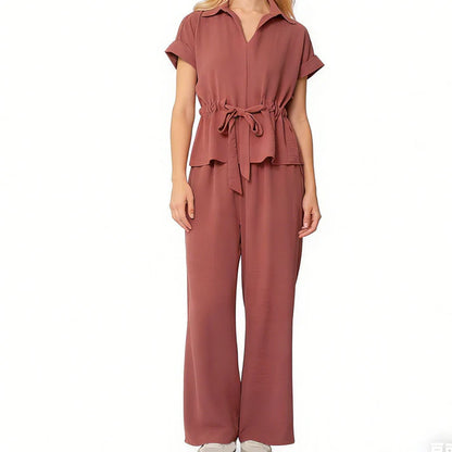 Women's Drawstring Waist Lounge Set