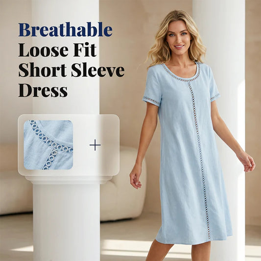 Women's Relaxed Trim Detail Midi Dress