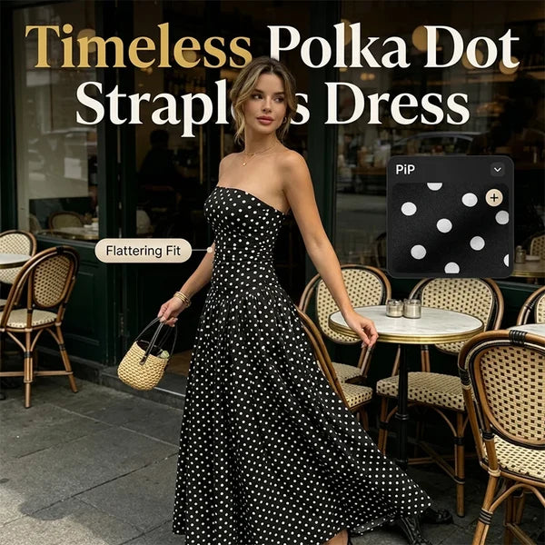 Women’s Strapless Polka Dot Dress