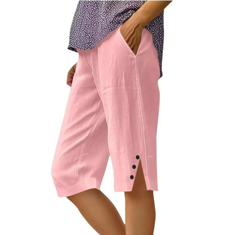 Women's Casual Pocket Capri Pants