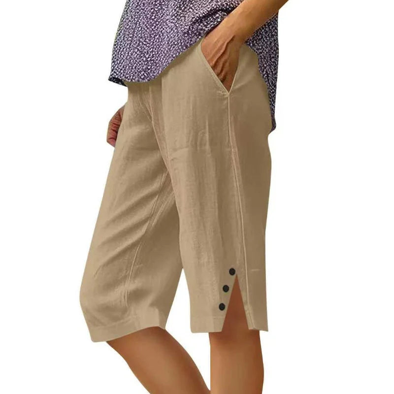 Women's Casual Pocket Capri Pants