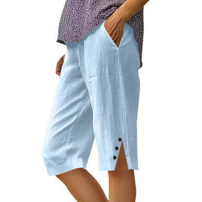 Women's Casual Pocket Capri Pants