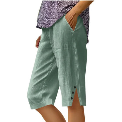 Women's Casual Pocket Capri Pants