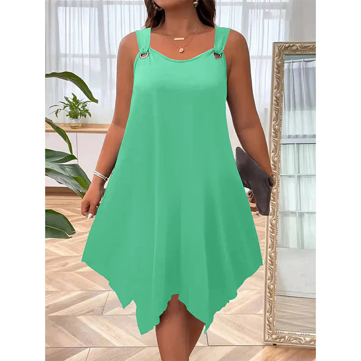 Women's Sleeveless Asymmetrical Hem A-Line Dress