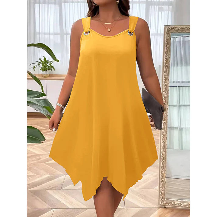 Women's Sleeveless Asymmetrical Hem A-Line Dress