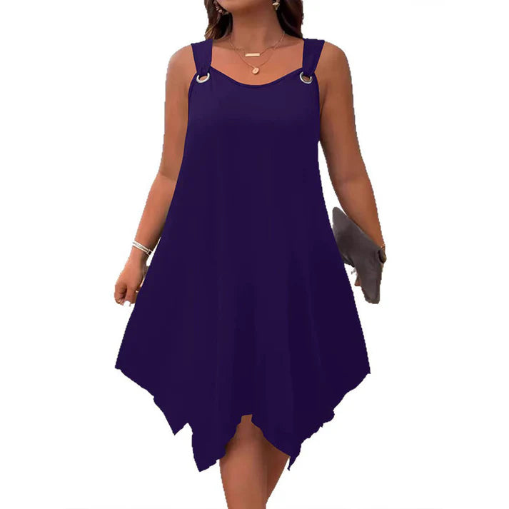 Women's Sleeveless Asymmetrical Hem A-Line Dress