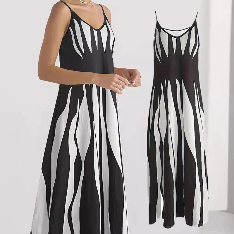 Women's Printed Spaghetti Strap Maxi Dress
