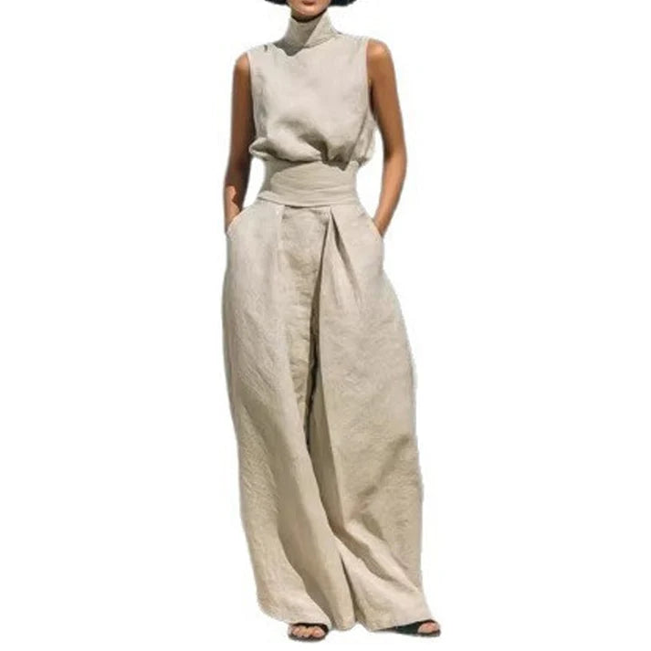 Women's Sleeveless Wide-Leg Two-Piece Set