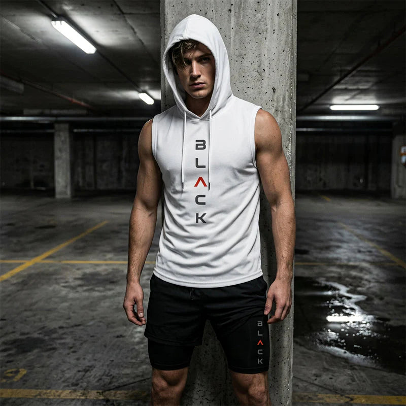 Men's Sleeveless Hoodie and Shorts Set