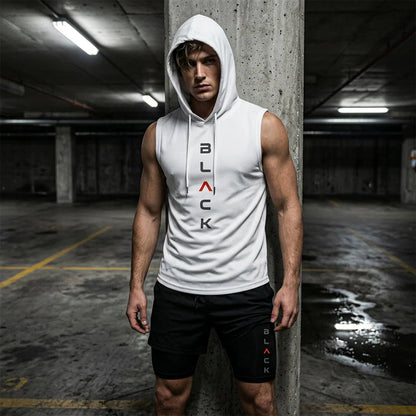 Men's Sleeveless Hoodie and Shorts Set