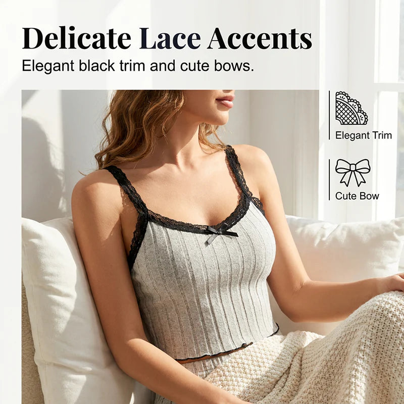Women’s Ribbed Knit Pajama Lounge Set