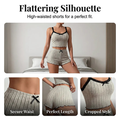 Women’s Ribbed Knit Pajama Lounge Set