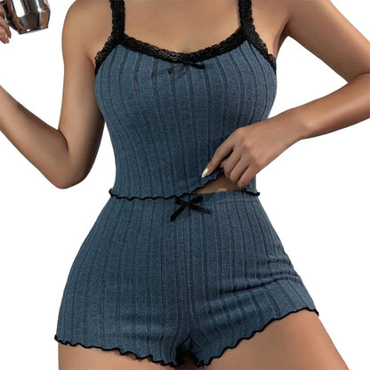 Women’s Ribbed Knit Pajama Lounge Set