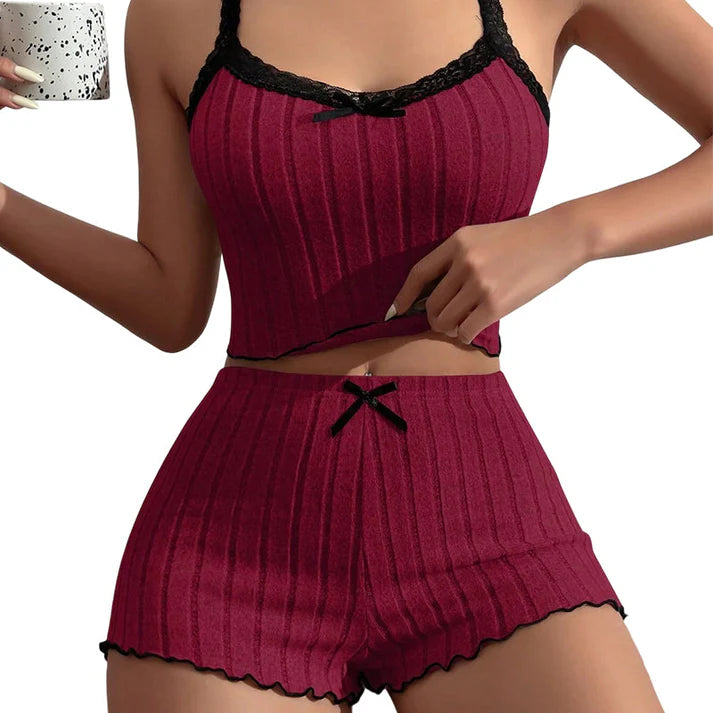 Women’s Ribbed Knit Pajama Lounge Set