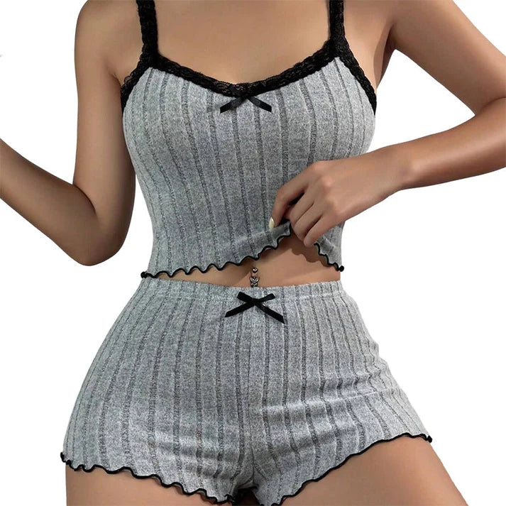 Women’s Ribbed Knit Pajama Lounge Set