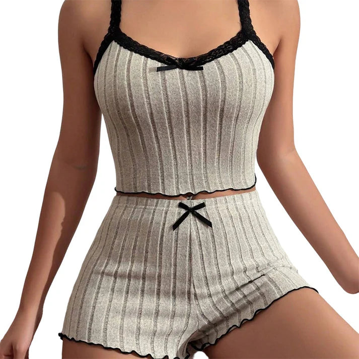 Women’s Ribbed Knit Pajama Lounge Set