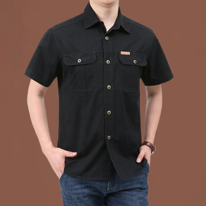 Men's Short Sleeve Utility Button-Up Shirt