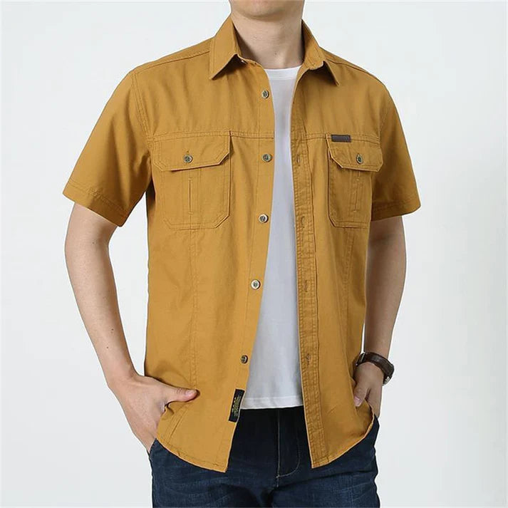 Men's Short Sleeve Utility Button-Up Shirt