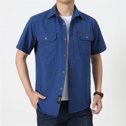 Men's Short Sleeve Utility Button-Up Shirt