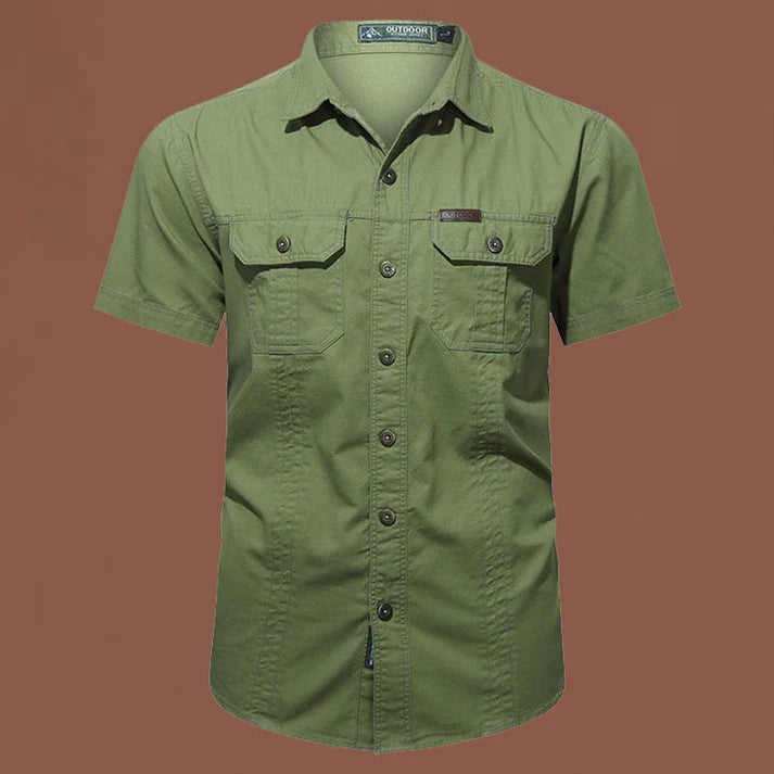 Men's Short Sleeve Utility Button-Up Shirt