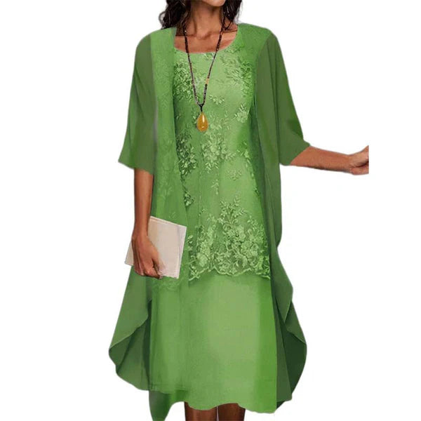 Women's Lace Overlay Dress Set