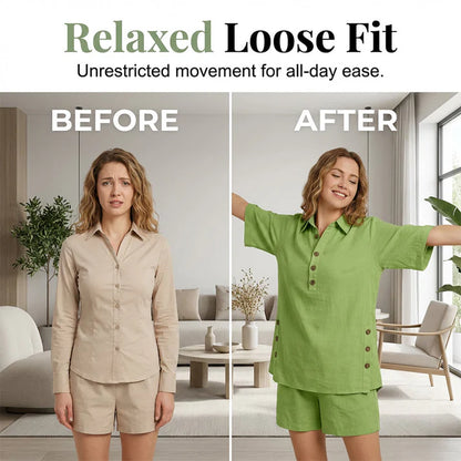 Women's Relaxed Button Detail Lounge Set