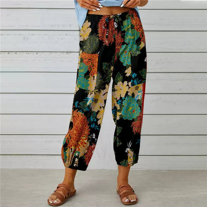 Women's Patchwork Print Jogger Pants